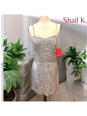 Shail K. -NWT size 16 silk beaded/sequined cocktail collection style #3487 New!!